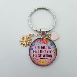 The Lord is my Light and my Salvation Psalm 27:1 Keychain